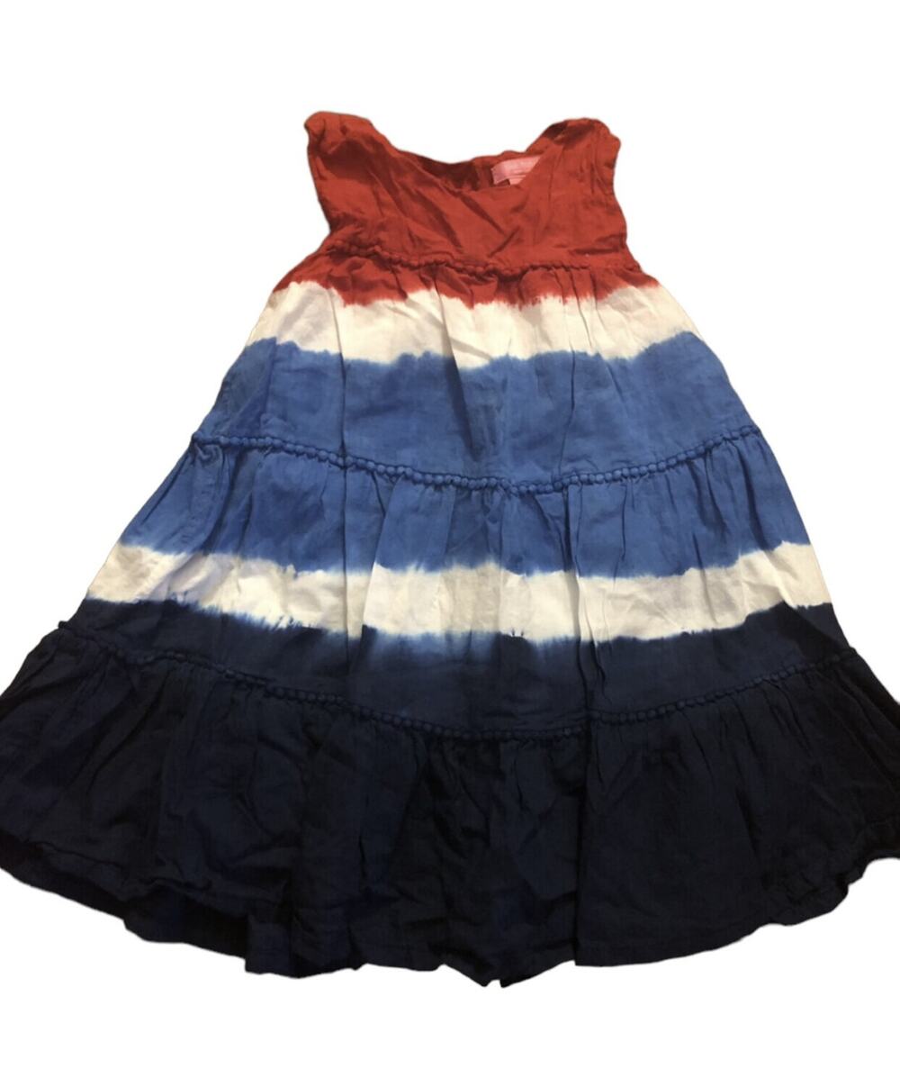 Isaac Mizrahi Red White Blue Tie Dye Dress 2-3